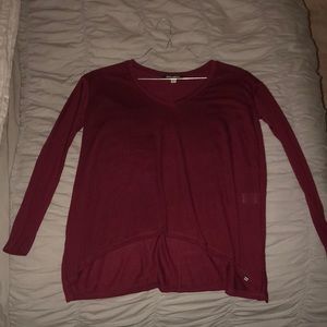 long sleeve maroon billabong shirt